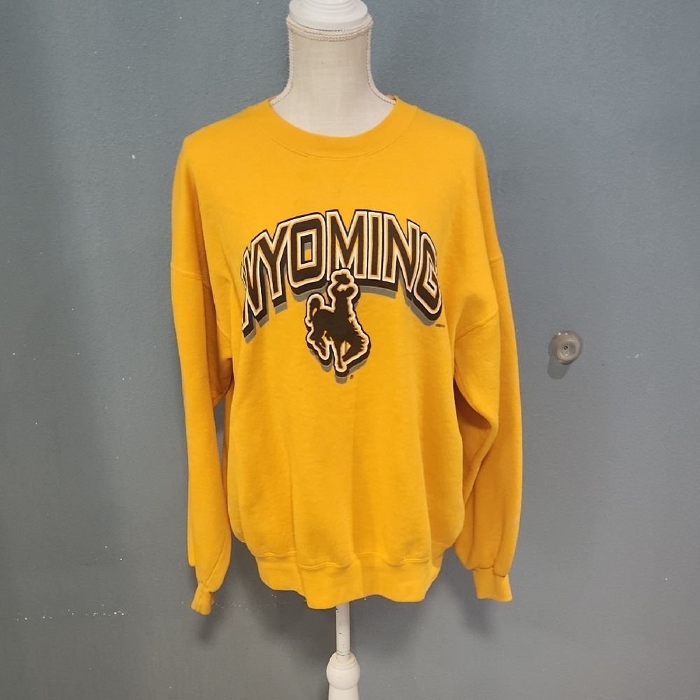 Vintage 90's Soffe Adult Fleece Lined Cotton Blend Wyoming Chunky Sweatshirt